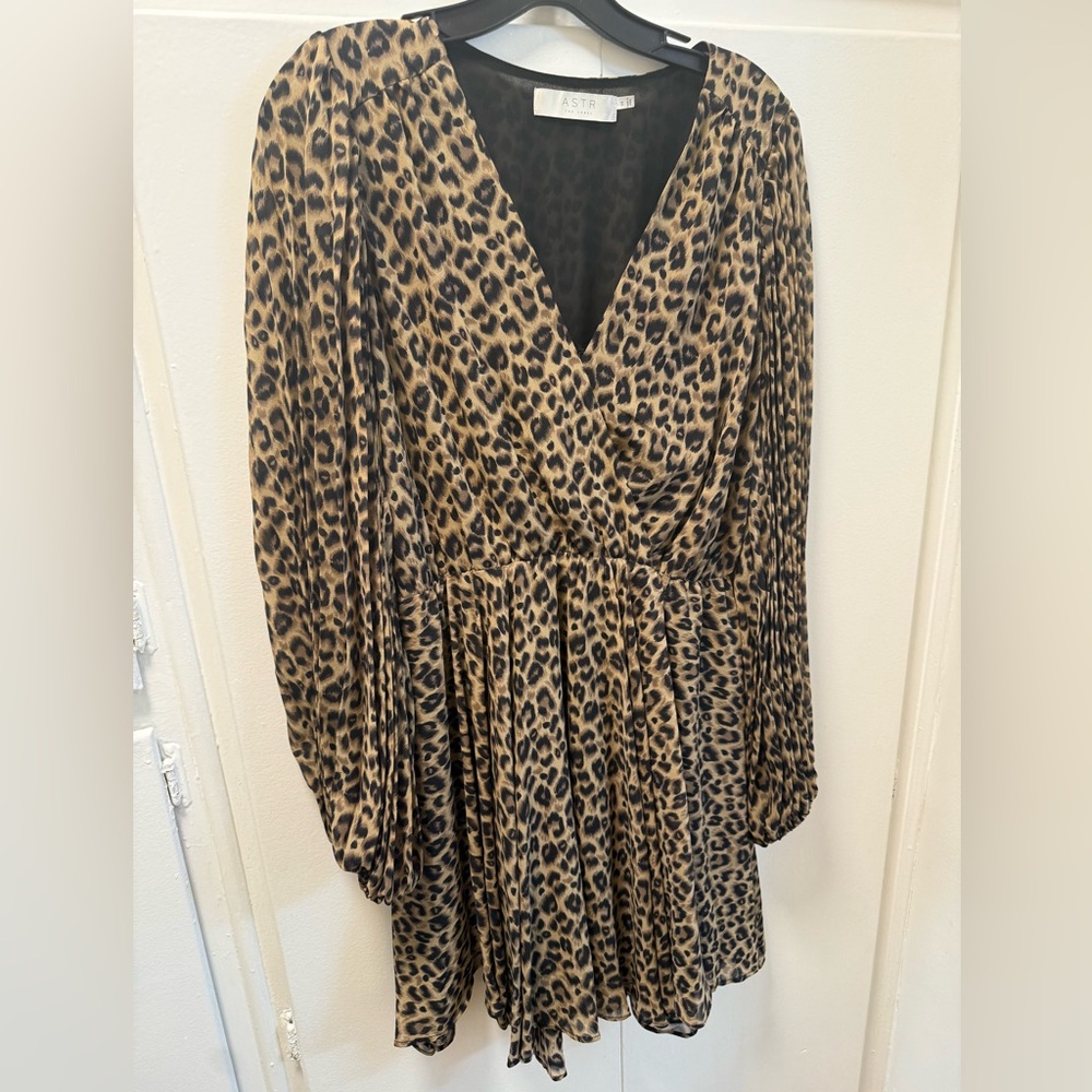 Astr Brown Leopard Print V-Neck Sundress